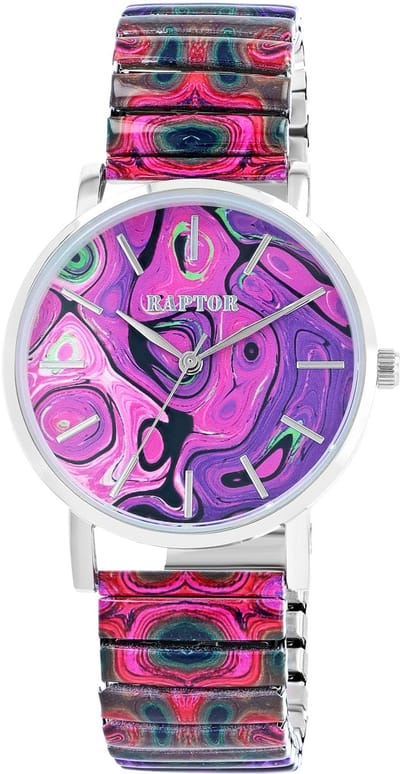 Raptor Herenhorloge siliconen JW20204 met echte leren band, 5ATM, basic, modern, zakelijk