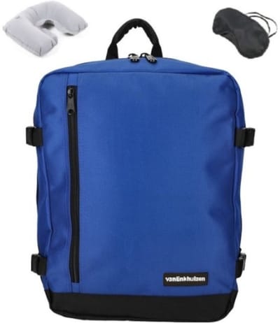 Rugzak 40x30x20 cm - Maximale Inhoud - Handbagage Tas 40x30x20 - 17 inch Laptopvak - Staal Blauw