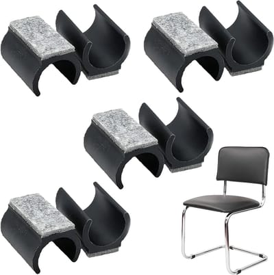 Set van 8 Stoelpootglijders 22 mm, Klemgeleiders voor Meubelglijders, Bescherming voor Tegels en Vloeren, Duurzaam en Ondersteunend