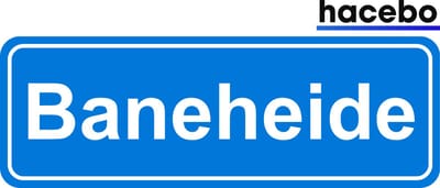 Hacebo - Plaatsnaam Sticker - 29x10 CM - Baneheide sticker - Verkeersborden sticker - grappige cadeaus - Baneheide