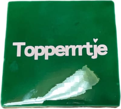 Hippe tegeltje met tekst: Topperrrtje | Dennengroen met pastel roze | Gepersonaliseerde cadeau | Hippe Spreuktegel | Complimenten cadeau | Hart onder de riem cadeau | Beterschap cadeau | Housewarming cadeau