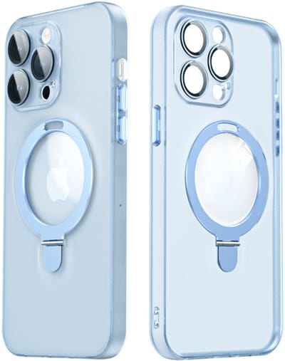 Magnetisch Hoesje met Ringhouder – Geschikt voor Apple iPhone 15 Pro Max – MagSafe - Blauw