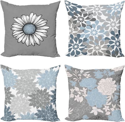 New Bed Bloemrijk Bloemblaadjes Moderne Kleurenpalet Kamille Kussenhoes met sierkussen, 4-pack, modern accent, dubbelzijdig digitaal bedrukt, 45 cm x 45 cm