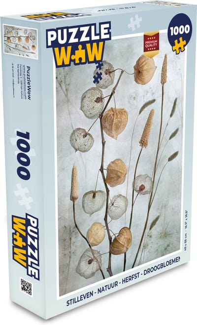 Puzzel Stilleven - Natuur - Herfst - Droogbloemen - Bruin - Legpuzzel - Puzzel 1000 stukjes volwassenen