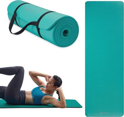 Dikke Yogamat voor Yoga en Fitness met Draagriem - 182 cm x 61 cm
