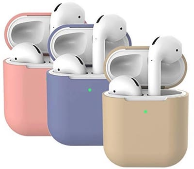 Siliconen Hoesjes voor AirPods 2 - 3 Stuks in Koraal, Lavendel Grijs en Melkthee