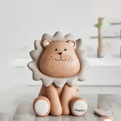 Leeuw Spaarpot Opslag Cartoon Kluis Geld Sparen Kinderspeelgoed Cadeau Schattige Munt Geldkoffer Creatieve Huisdecoratie Ornamenten beige