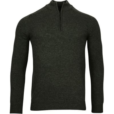 Baileys Trui Half Zip Single Knit Lamswol Donker Groen / male