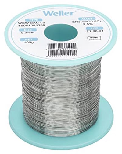 Loodvrij Soldeerdraad Ø 0,3 mm - Sn96.5Ag3.0Cu0.5 100g