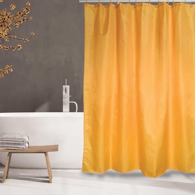 Famanu – Douchegordijn saffraangeel 180 x 200 cm – antibacterieel, wasbaar polyester
