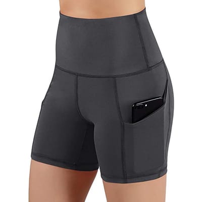 Modieuze yogabroek Slanke heupsport Fitness hardlooplegging Damesshorts L grijs