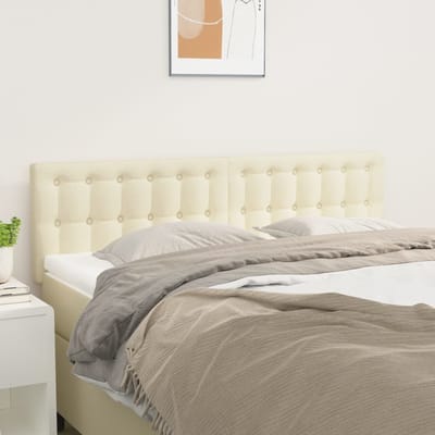 vidaXL - Hoofdborden - 144x5x78/88 - cm - kunstleer - crèmekleurig