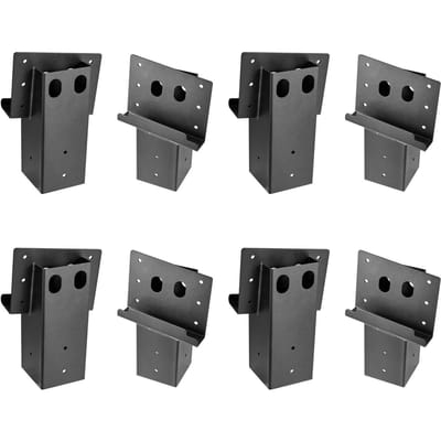 Supports de plateforme d'angle composés pour bois de 3,5 x 3,5 pouces / 88,9 x 88,9 mm - Lot de 8 pièces