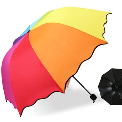 Parapluie arc-en-ciel de grande valeur, parasol pliable, protection solaire et UV 27cm