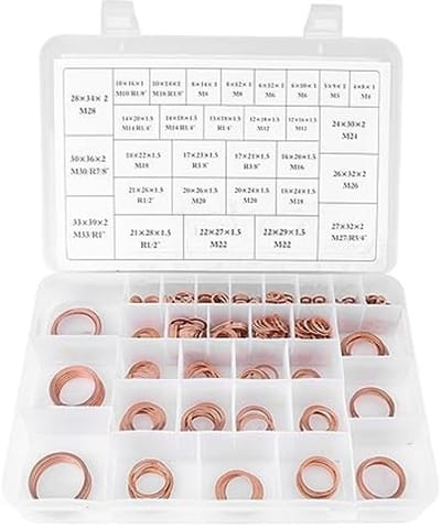 Dailygoods - Koperen Ringen Set - 568 Stuks - Ideaal voor Motoren - Corrosiebestendig - O-Ringen Pakkingen voor Gereedschapskist - Geschikt voor Machi...