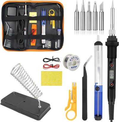 Soldeerbout Kit - Lcd Soldeerbout - Elektronische Reparatie - Instelbaar Lcd Display - 80 Watt - Zwart
