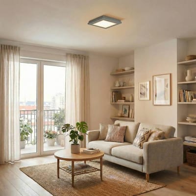 Argon Plafondlamp Tally, breedte 32 cm, saliegroen, hout, E27