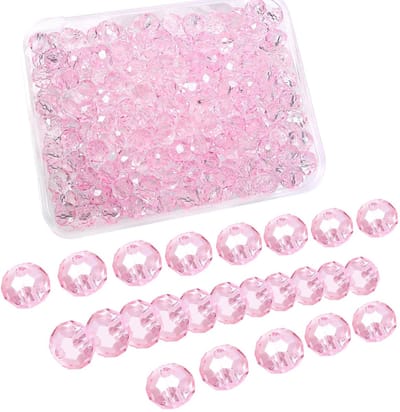 Dailygoods- Glazen Kralen 220 Stuks - Kristalglas - 6 mm - Roze - Sieraden Kralen - Doe-het-zelf - Handwerk - Sieradenkralen