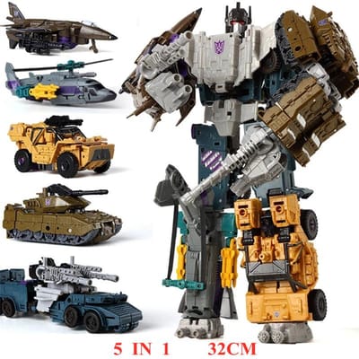 Nieuwe 5-in-1 BPF G1 Cool 33CM Devastator Transformatie Speelgoed Anime Actiefiguur Robot Dinosaurus Figuur Jongen Kinderen Cadeau
