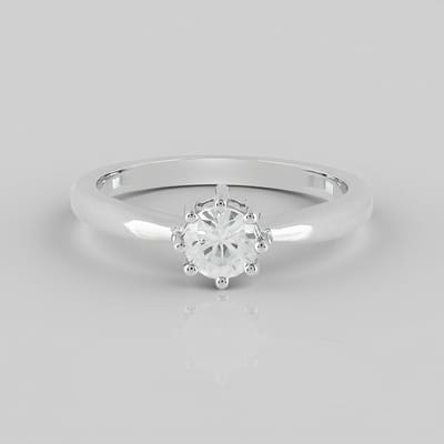 Cavill - Zilveren Ring Geplatineerd - 925 Sterling Zilver - 0,56 ct Ronde Briljant Cambodjaanse Zirkoon - Elegant Tijdloos Dames Sieraad