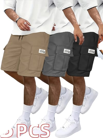 Livano Korte Broek Heren - Cargobroek - Spijkerbroek - met Zakken - Volwassenen - Jongens - Shorts - 3 Pcs - Gemengd - Maat XXS