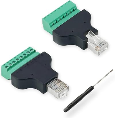 8-Pins RJ45 Schroef Terminal Adapter voor Ethernet Connectie
