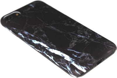 Marmer hoesje zwart Geschikt voor iPhone SE (2022/ 2020)/ 8/ 7