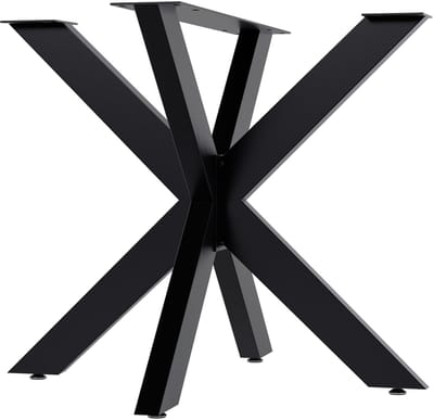 CLP Hardwick Tafelpoten - metaal - doe-het-zelf - hoogte van 71 cm - Stervormig tafelframe - gepoedercoat - zwart