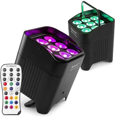 BeamZ Professional BBP59 uplight set van 2 stuks - IP65 Waterdicht - Verwisselbare accu - RGBWA-UV