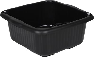 Urban Living Afwasteil - recycled kunststof - 10 Liter - D34 x H15 cm - zwart - teiltjes - camping