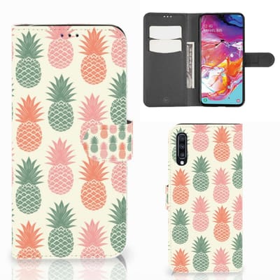 Boekhoesje voor Samsung Galaxy A70 Book Cover Ananas