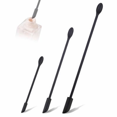 Set van 3 mini-jamspatels van siliconen, kleine lepels en schrapers voor smalle make-uppot, lange steel voor de laatste druppel van voedselflessen