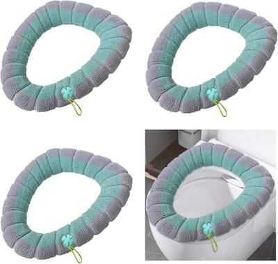 Toiletbrilhoezen Set - Zachte Bekleding - Comfort Verhogend - Universeel Pasvorm - 42x38cm - Groen