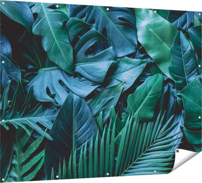Gards Tuinposter Tropische Groene Bladeren - 160x120 cm - Tuindoek - Tuindecoratie - Wanddecoratie buiten - Tuinschilderij