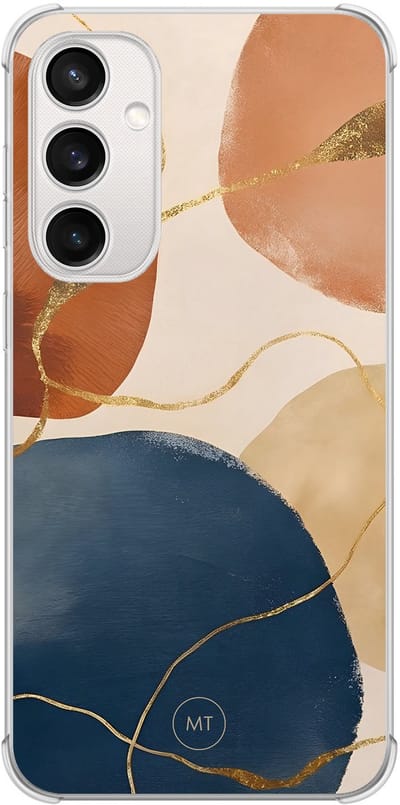 Hoesje (shockproof) geschikt voor Samsung Galaxy S23 FE - Abstract harmony - Extra sterke case - TPU/polycarbonaat - Print - Multi, Transparant
