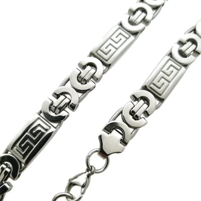 Aramat Jewels | Halskettingen | Opvallende Stalen Koningsketting - man | Zilverkleur / 55cm / 12mm |55cm | | Staal | Volwassenen | Verkleurd niet