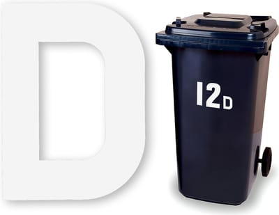 Huisnummer kliko sticker - Letter D - Wit klein - plakletter stickers - huisnummer letter - container letters - brievenbus letter - CoverArt