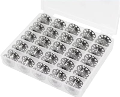 25 stks/doos Metalen Naaispoelen Met Zichtbare Mesh Opbergdoos Voor Singer Brother Huishoudelijke DIY Naaimachine Accessoires Tool