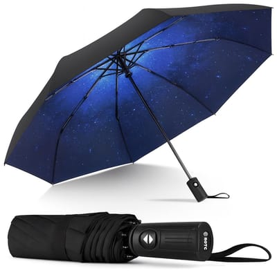 BOTC Stormparaplu Opvouwbaar met Beschermhoes - UV-bescherming - 100CM - Starry sky - Grote Paraplu - Automatisch Uitklapbaar - Sterrenhemel