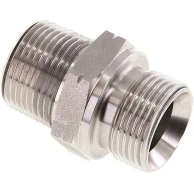 3/4'' NPT x G 3/4'' RVS Borstnippel 40 Bar - Hydrauliek - FL2S-M-ST-034NG