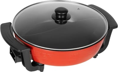 REN® Hotpot Pan - Hotpot Electrisch - Chinese Fondue -Multifunctionele Pan - 6L - Rood - 31cm x 38cm x 18cm