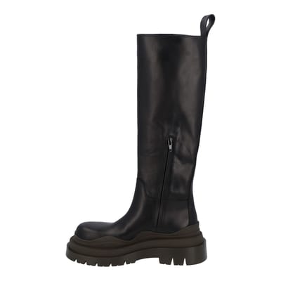 Bottega Veneta Dames Tire Knielaarzen In Zwart En Camping
