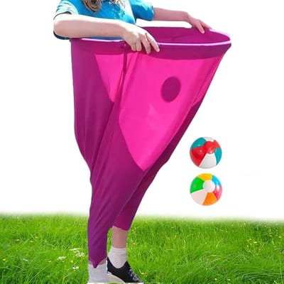 Zakloop Zakken - Race Zakken - Buitenspel - Set met Broeken - 40 x 395 cm - Heet roze