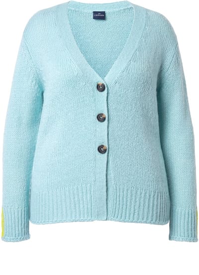Laurasøn - Dames - Vest lange mouwen V-hals - Munt - Maat 56+