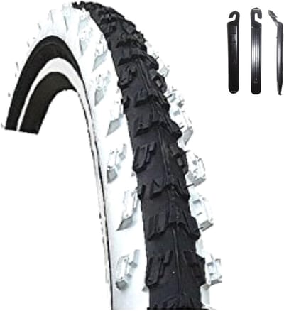 Fietsband - MTB band - Buiten fietsen - Inclusief bandenlichter - 26 inch - Zwart wit