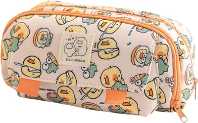 Grote Kawaii Etui voor Potloden en Markers, Schattige Dieren Design voor School en Kantoor, Perfect voor Kinderen en Volwassenen, Ruime Opbergruimte voor Stationery en Cosmetica