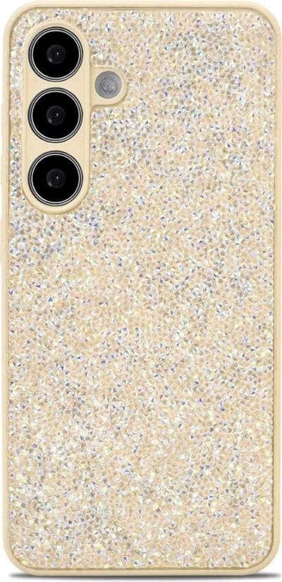 Diamant Glitter Back Cover – Geschikt voor Samsung Galaxy S24 Plus & S25 Plus - Glanzend Telefoonhoesje met Diamantpatroon – Slank & Beschermend Ontwerp - Goud