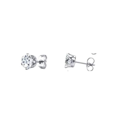 Aramat Jewels | Oorbellen | Stalen Oorstekers met Transparante Zirkonia - Rond | 4mm | | | Staal | Kinderen, Volwassenen | Verkleurd niet