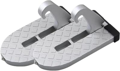 Auto Deur Opstapje - Auto Ladder Daksteun - Gemakkelijke Toegang Dak - Opvouwbaar Antislip - 2 Stuks - Zwart/Zilver
