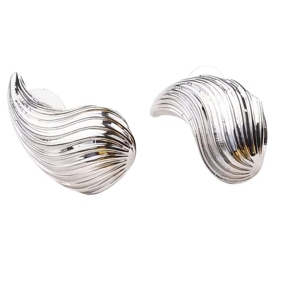 Silver Wavy Earrings